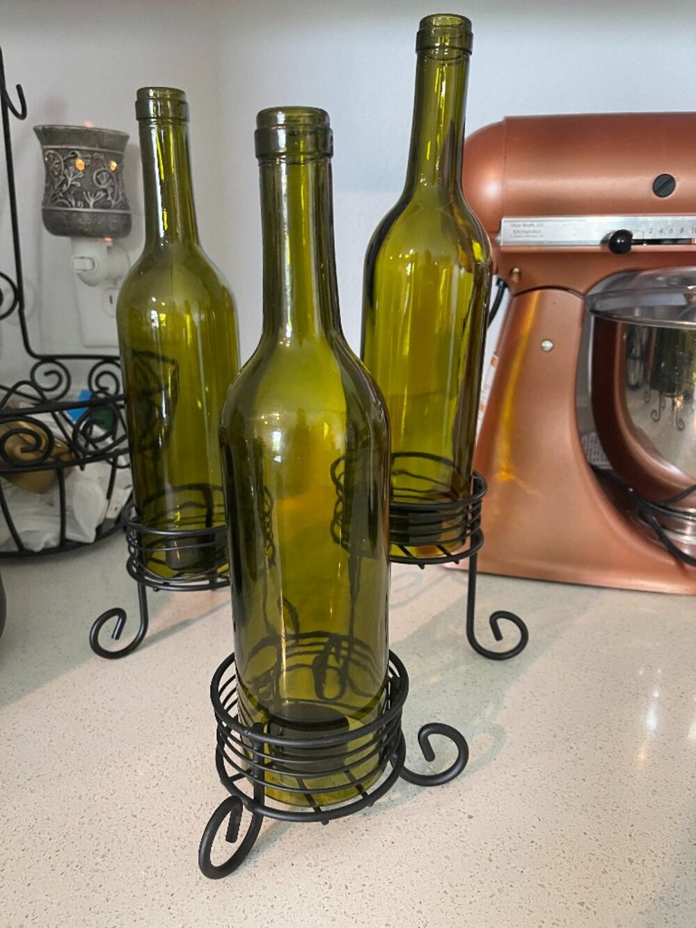 True Fabrications Wine Bottle Candle Holder